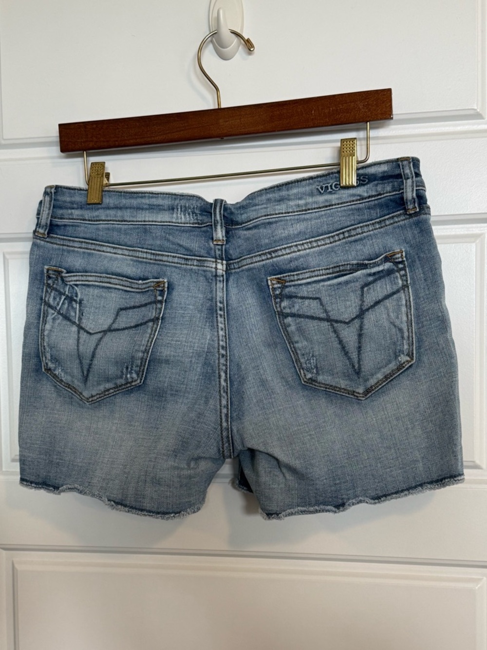 Vigoss Light Blue Distressed Denim Cutoff Shorts